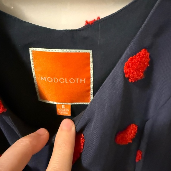 Modcloth Blue Sleeveless Scoop Neck Heart Sundress ❤️ - Picture 6 of 6